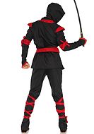 Ninja, kostymetopp og -bukser, hette